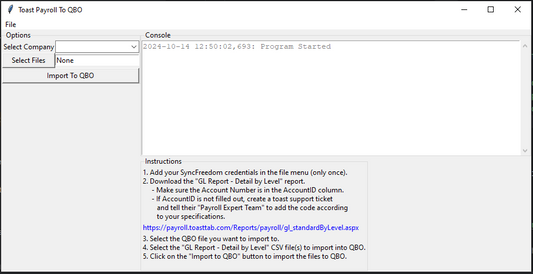 Toast Payroll Import Utility